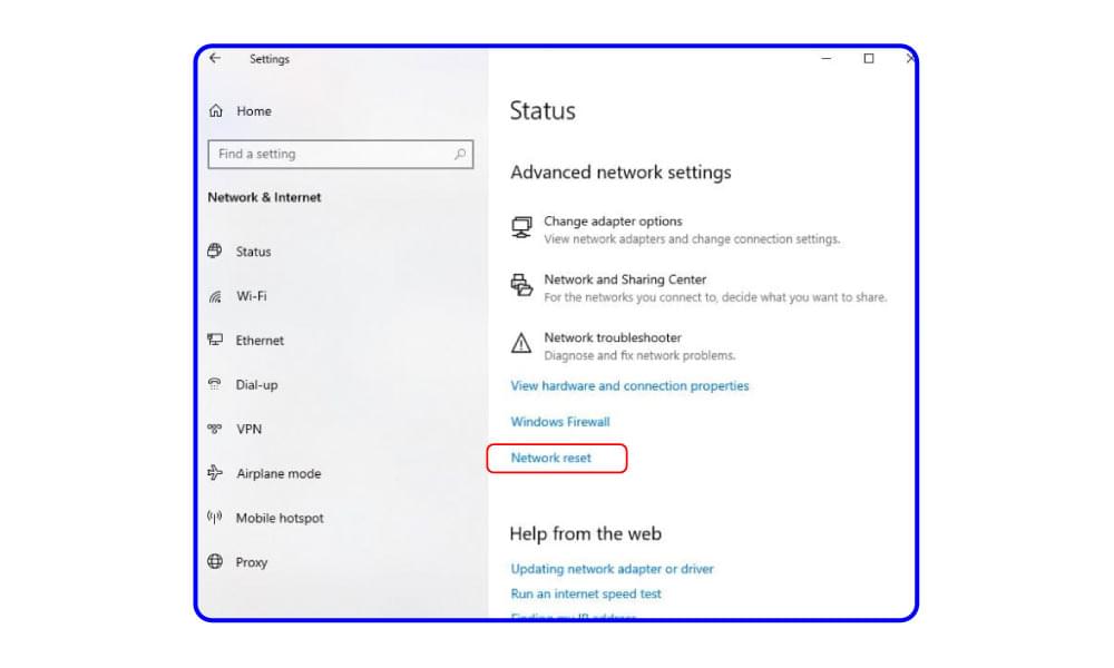 Network reset Network reset