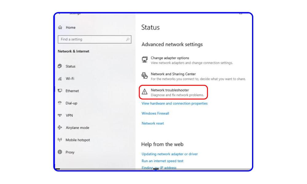 Network troubleshooter Network troubleshooter